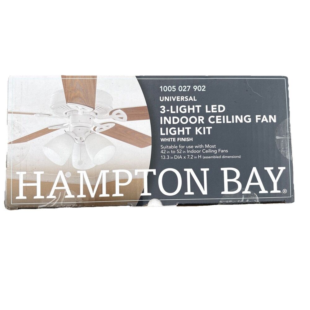 Hampton Bay 3-Light White Ceiling Fan Shades LED Light Kit, #1005 027 902 - Picture 2 of 5